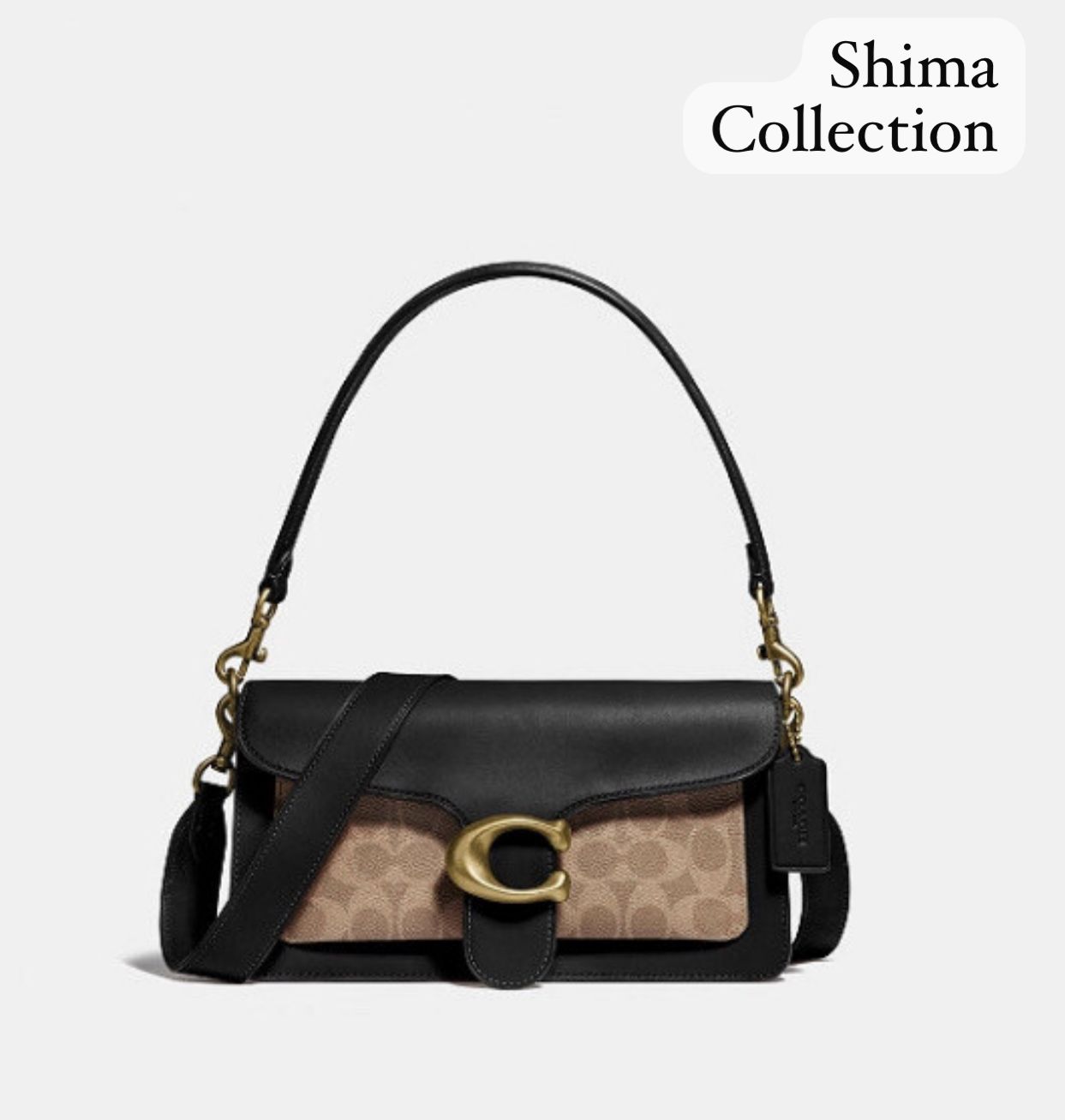 Coach Tabby 26 with Signature Canvas Tan black