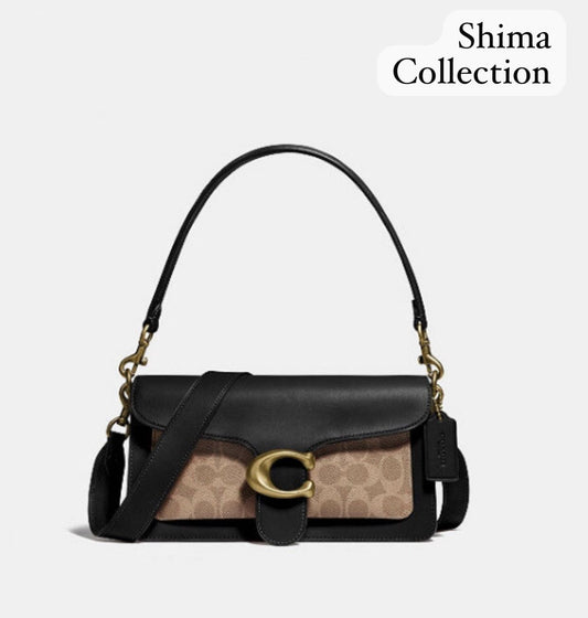 Coach Tabby 26 with Signature Canvas Tan black